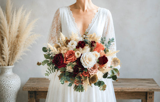 Burgundy Wildflower Wedding Bouquet