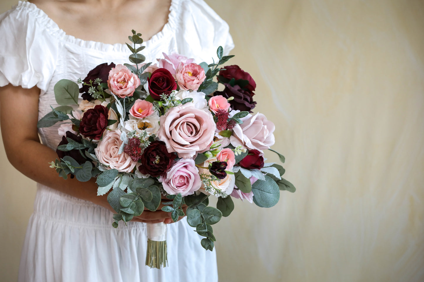 Romantic Pink And Burgundy Bouquet