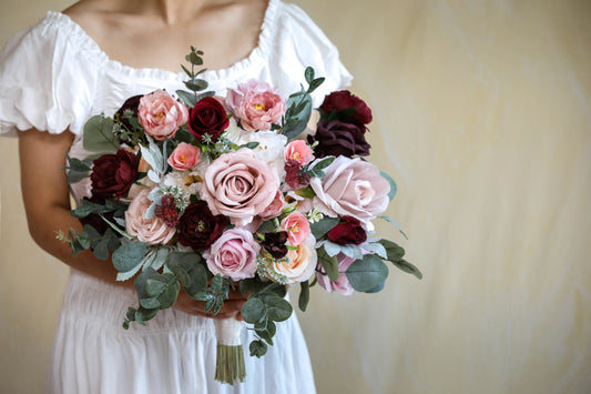 Romantic Pink And Burgundy Bouquet