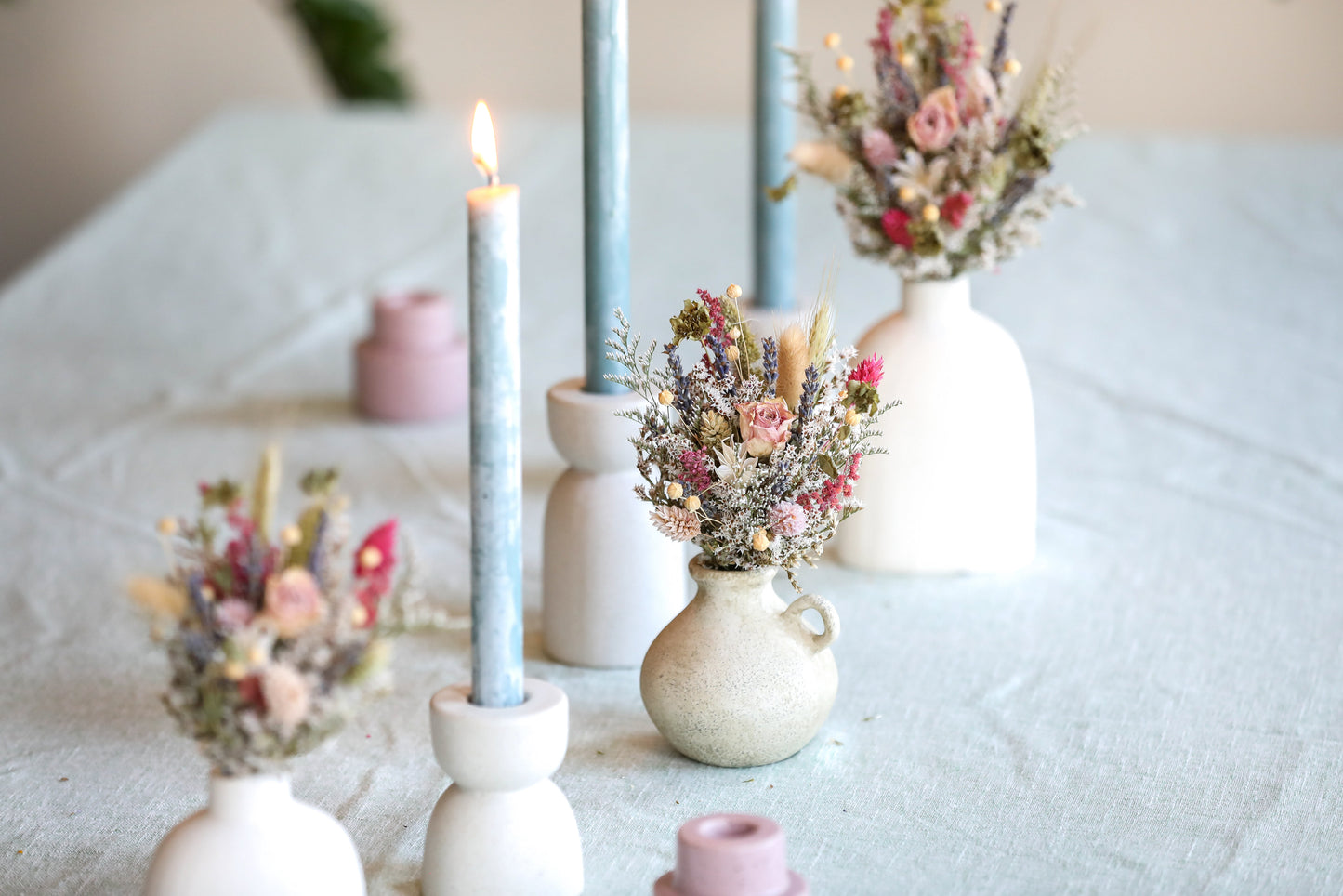 Lavender & Dried Pink Roses Bouquet