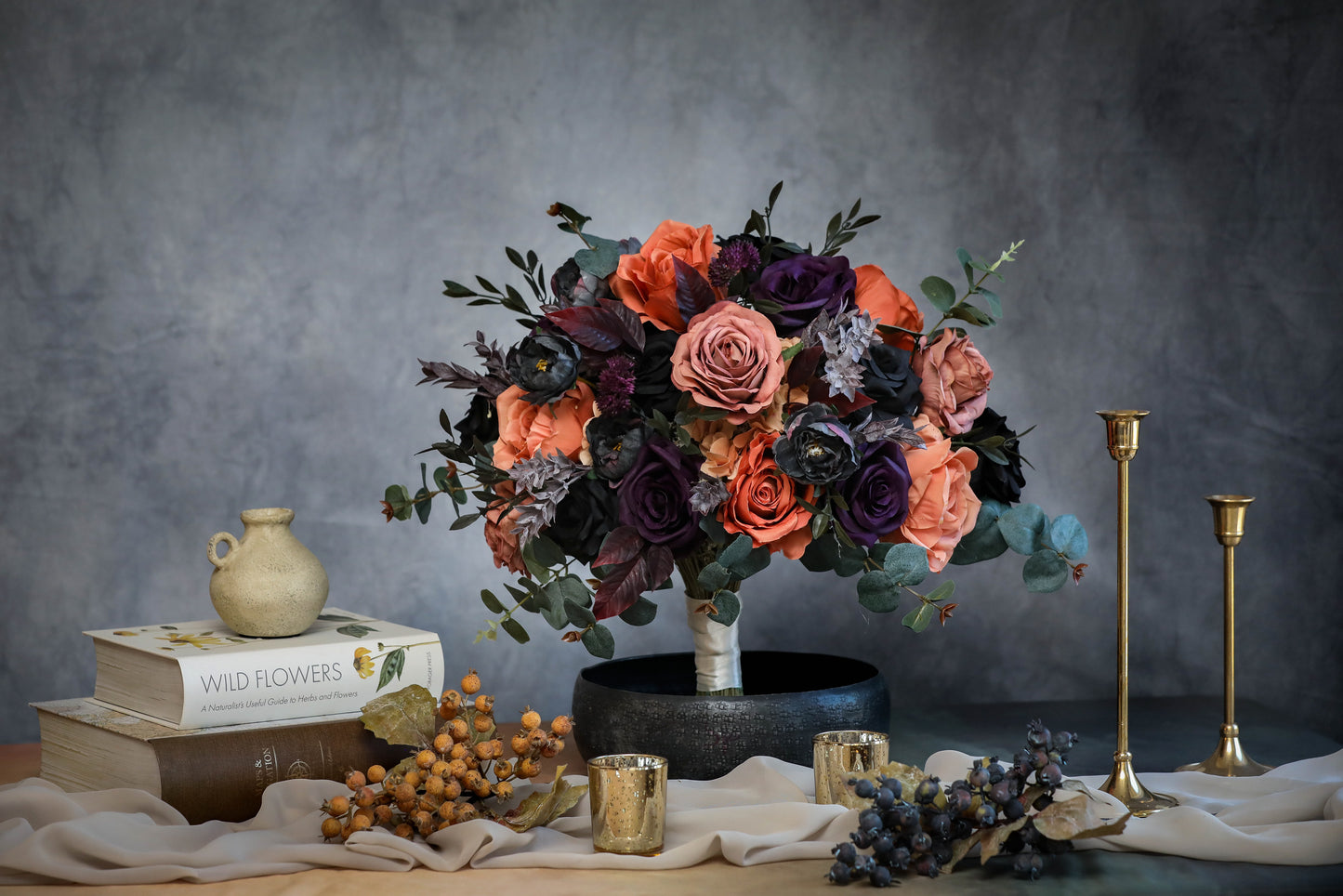 Dark Purple Terracotta Bouquet
