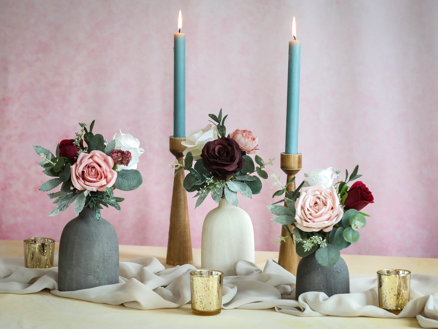 Romantic Pink And Burgundy Bouquet