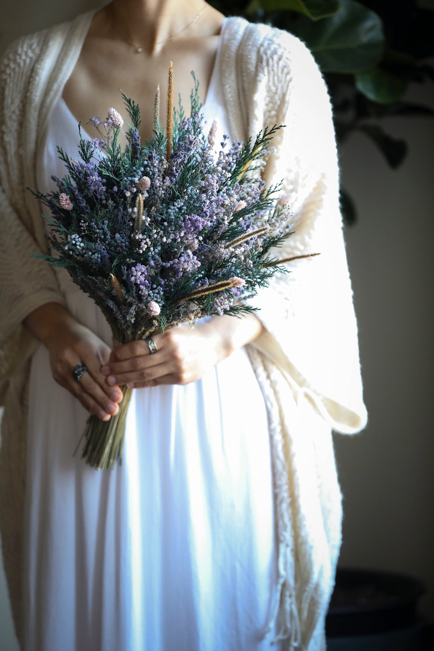 Lavender Winter Greenery Bouquet