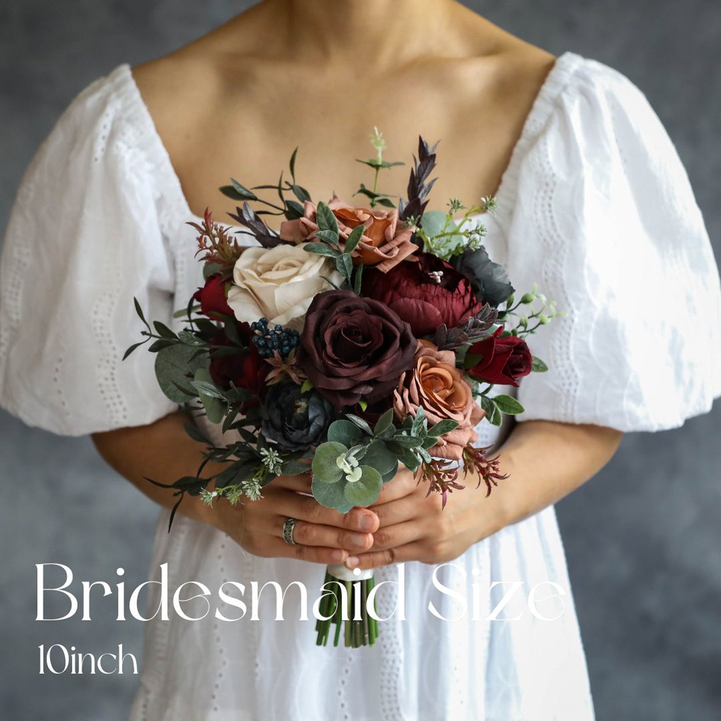Burgundy & Ivory Gray Bouquet
