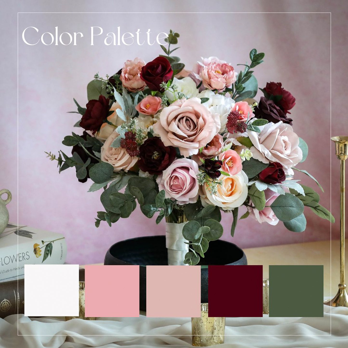 Romantic Pink And Burgundy Bouquet