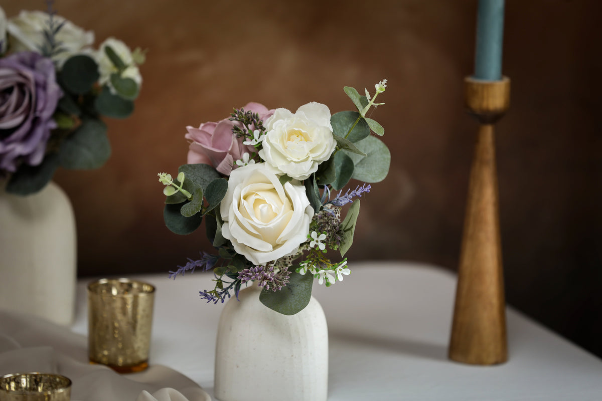 Lavender Silk Wedding Bouquet, Romantic Artificial Bridal Flowers