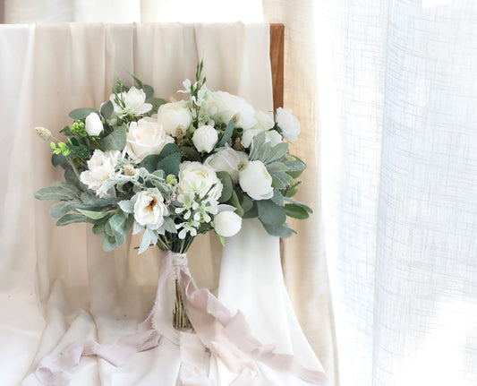 White Sage Silk Flowers Bouquet