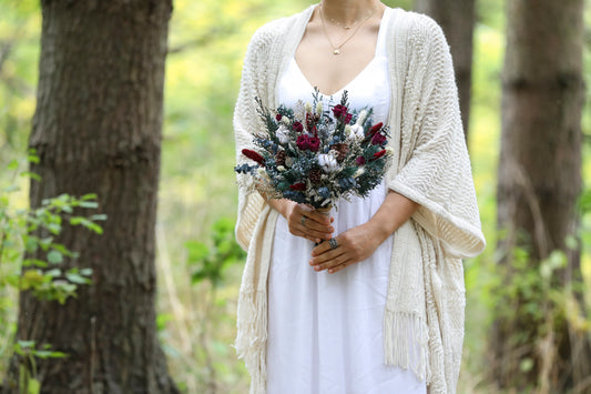 Burgundy Winter Dried Flowers Bouquet