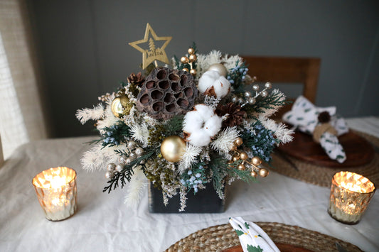 Cotton Flowers Winter Arrangement