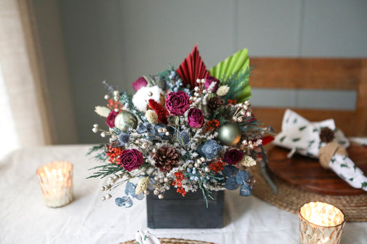 Red & Green Winter Centerpiece