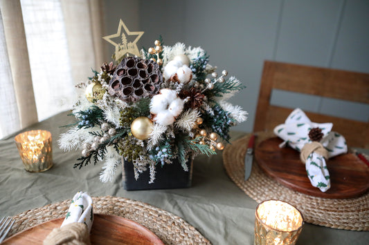 Cotton Flowers Winter Arrangement