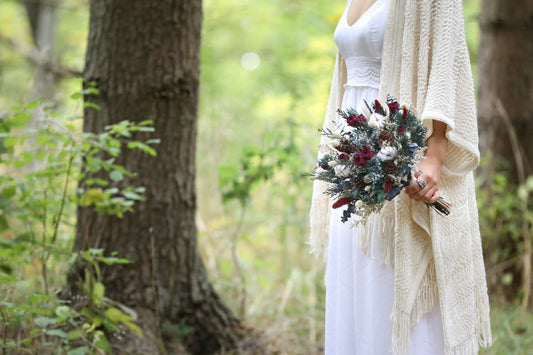 Burgundy Winter Dried Flowers Bouquet