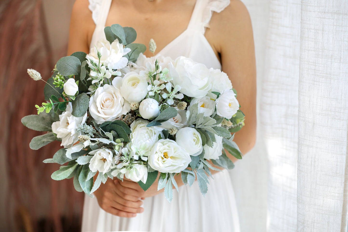 White Sage Silk Flowers Bouquet
