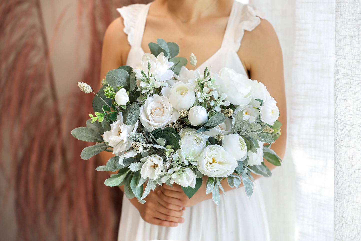 White Sage Silk Flowers Bouquet