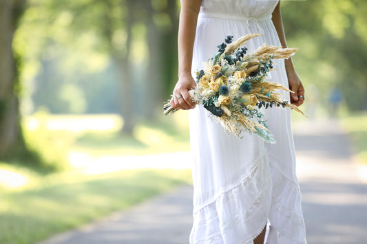 Turquoise and Roses Bridal Bouquet