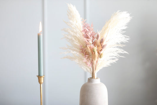 White & Pink Pampas Arrangement