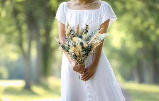Turquoise and Roses Bridal Bouquet