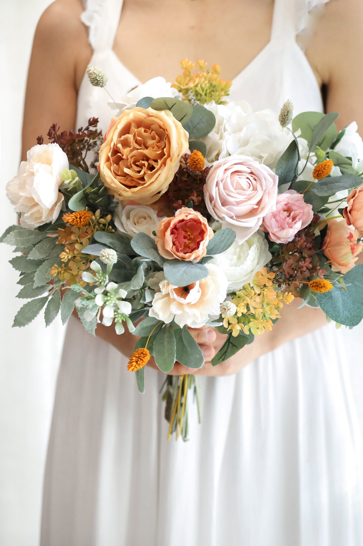 Yellow & Orange Silk Flowers Bouquet