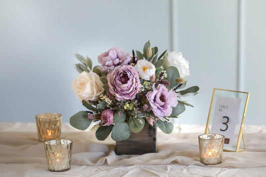 Lavender Silk Flowers Centerpiece
