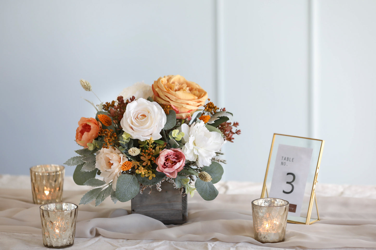 Yellow & Orange Silk Flowers Bouquet