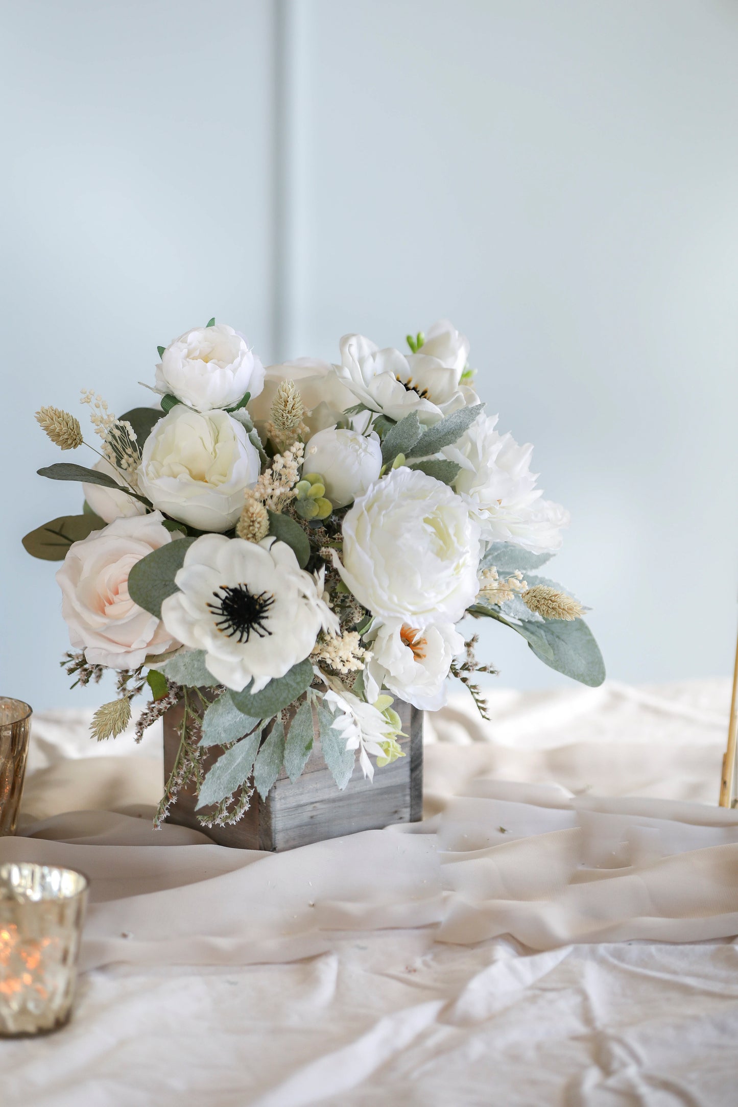Anemone Silk Flowers Centerpiece