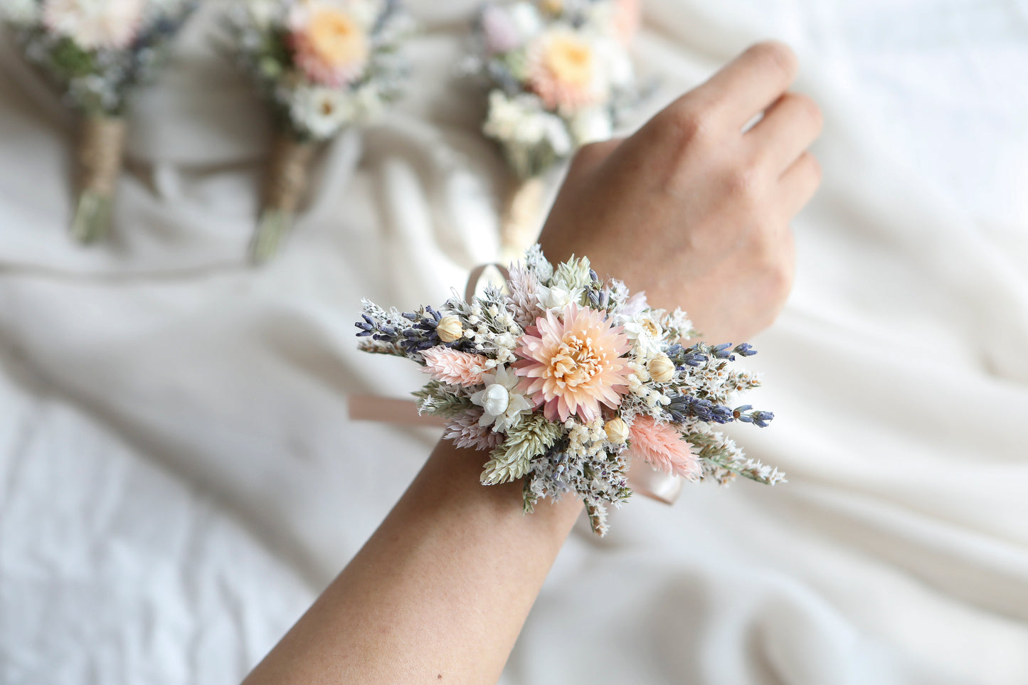 Peach & Lavender Boho Bouquet