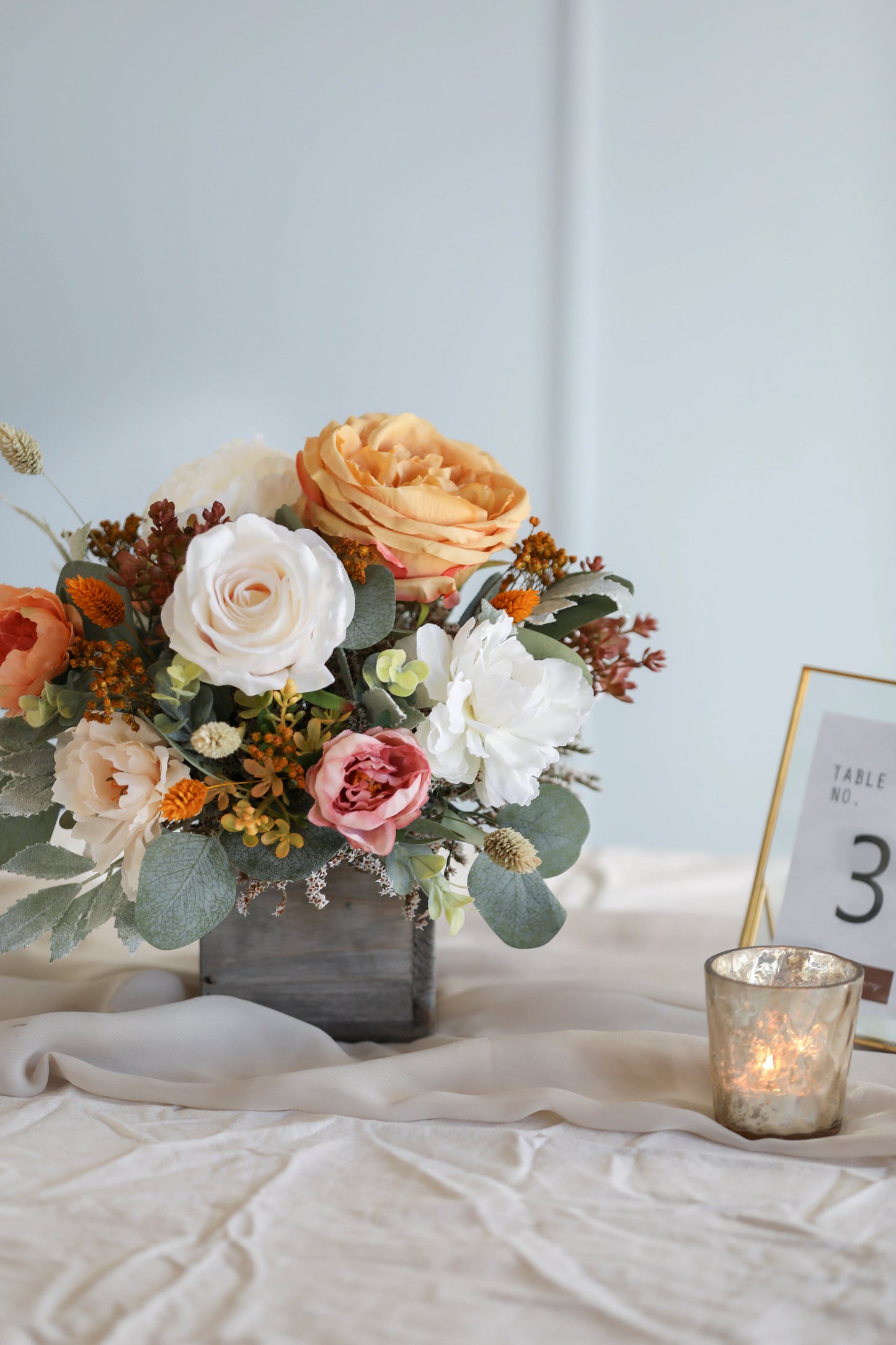 Yellow & Orange Silk Flowers Bouquet