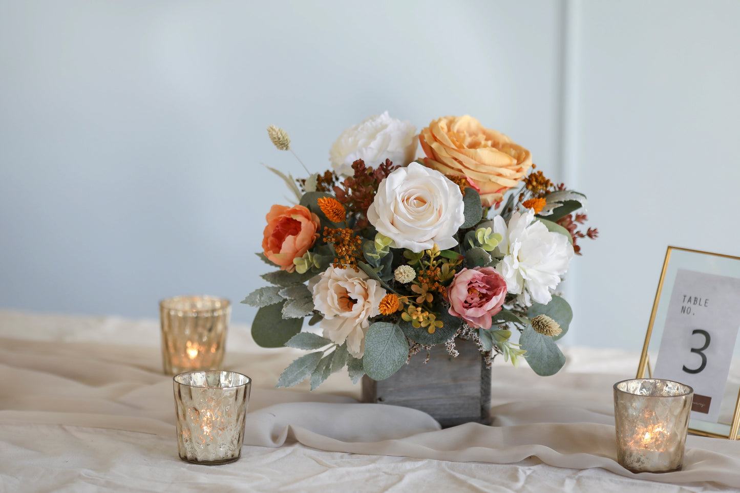 Mustard Silk Flowers Centerpiece