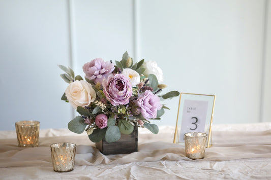 Lavender Silk Flowers Centerpiece