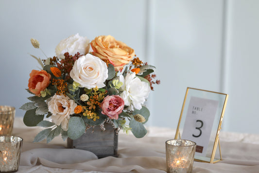 Mustard Silk Flowers Centerpiece