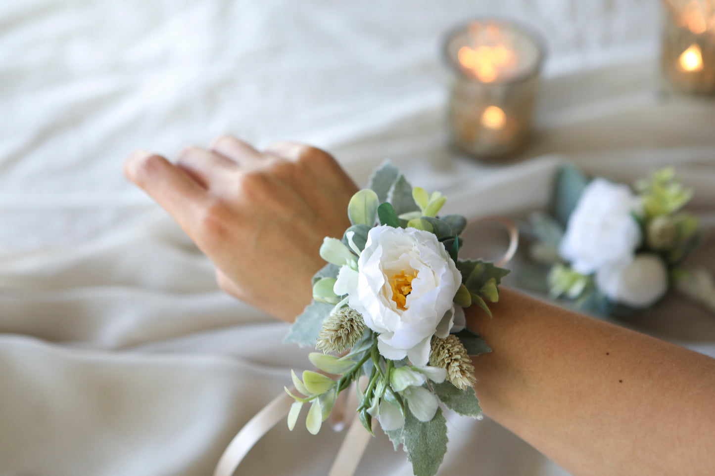 White Sage Silk Flowers Bouquet