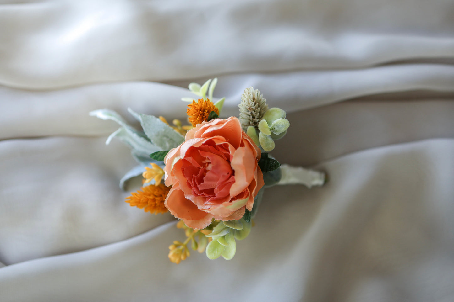 Yellow & Orange Silk Flowers Bouquet