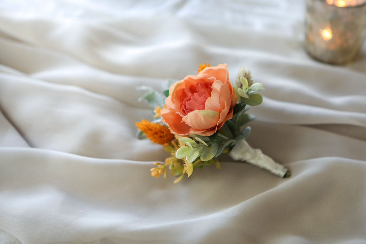 Yellow & Orange Silk Flowers Bouquet