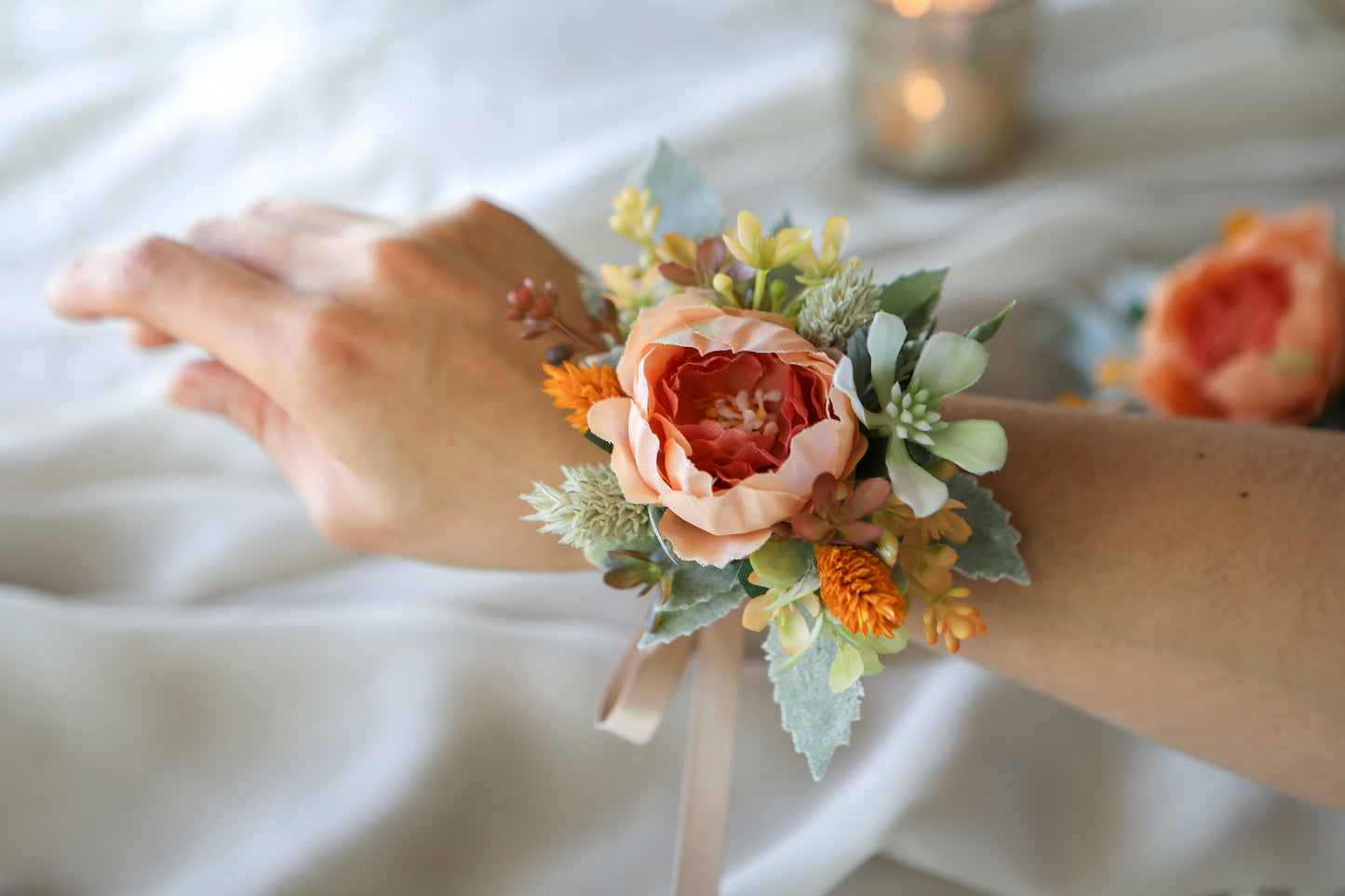 Yellow & Orange Silk Flowers Bouquet