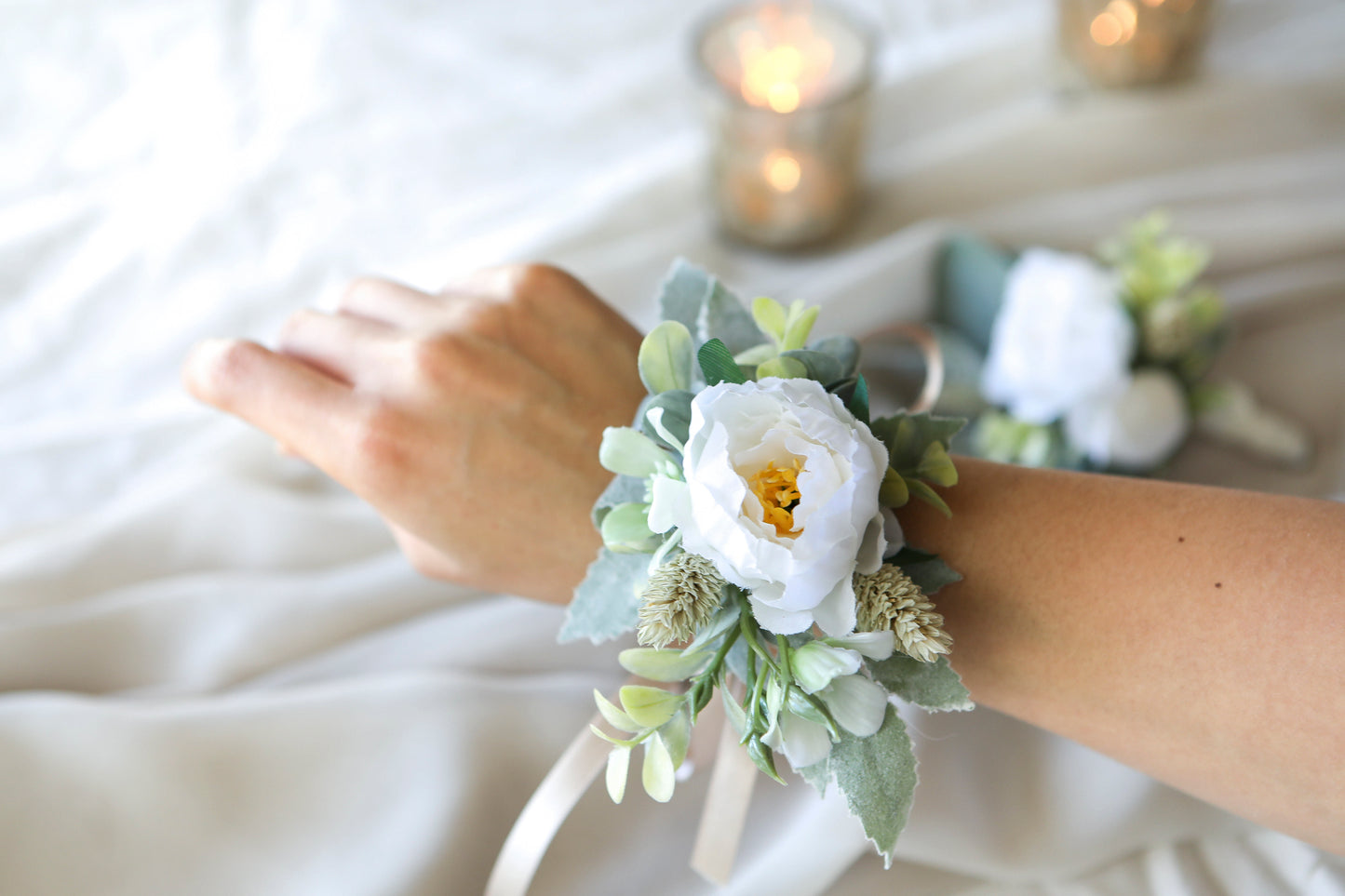 White Sage Silk Flowers Bouquet