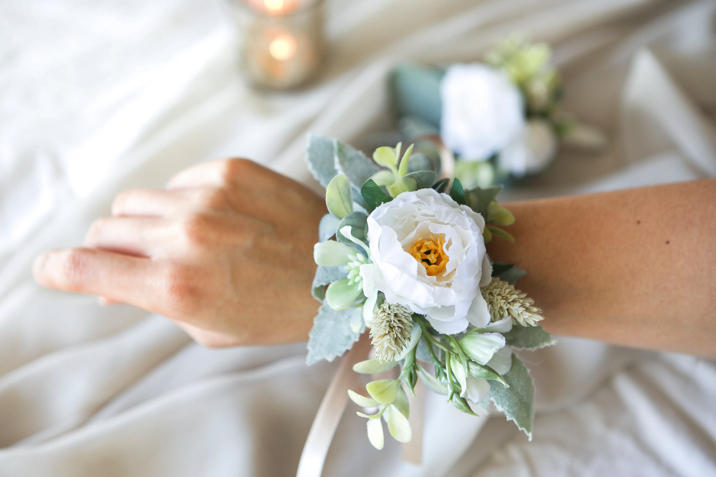 White Sage Silk Flowers Bouquet