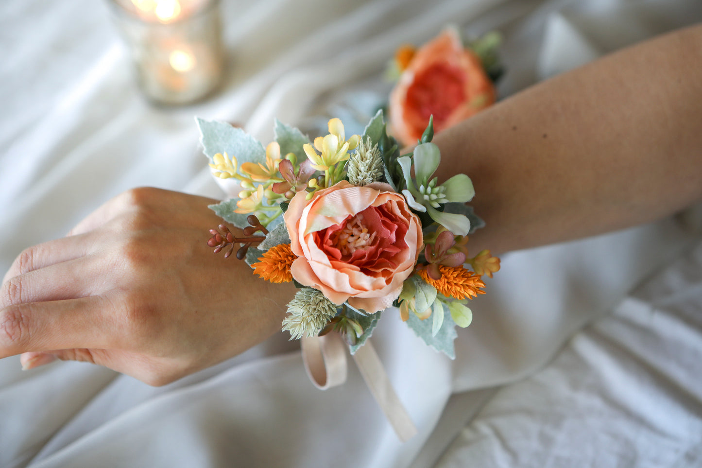 Yellow & Orange Silk Flowers Bouquet
