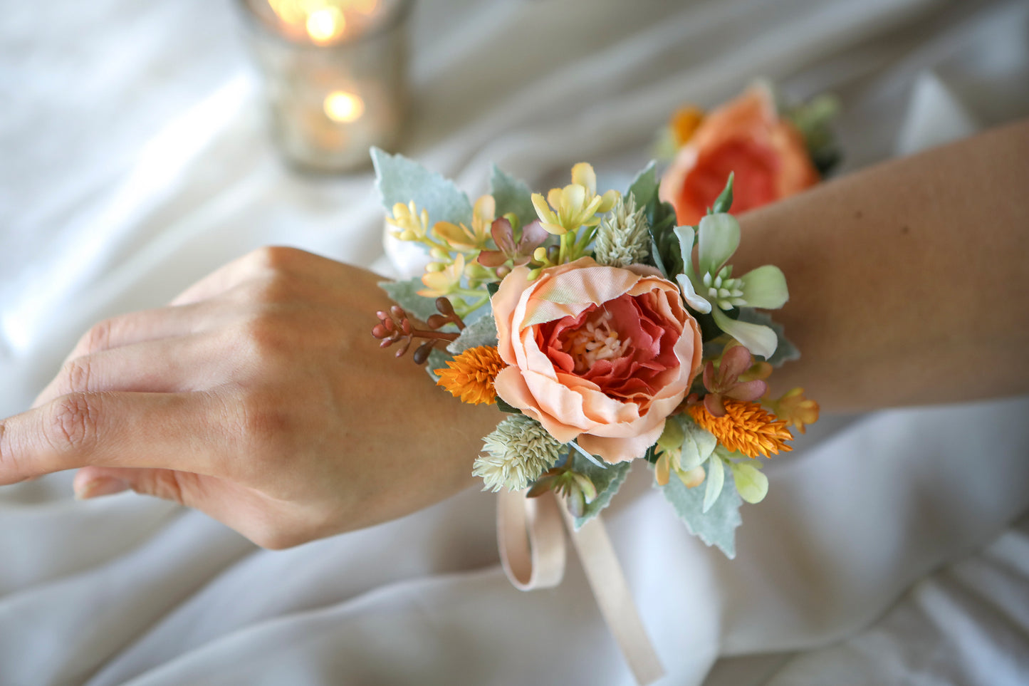 Yellow & Orange Silk Flowers Bouquet