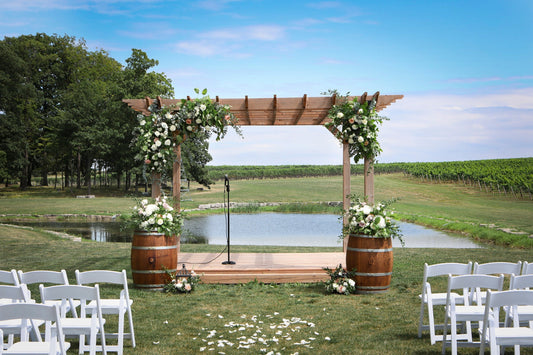 Vieni Estates Winery wedding flowers – vineyard ceremony