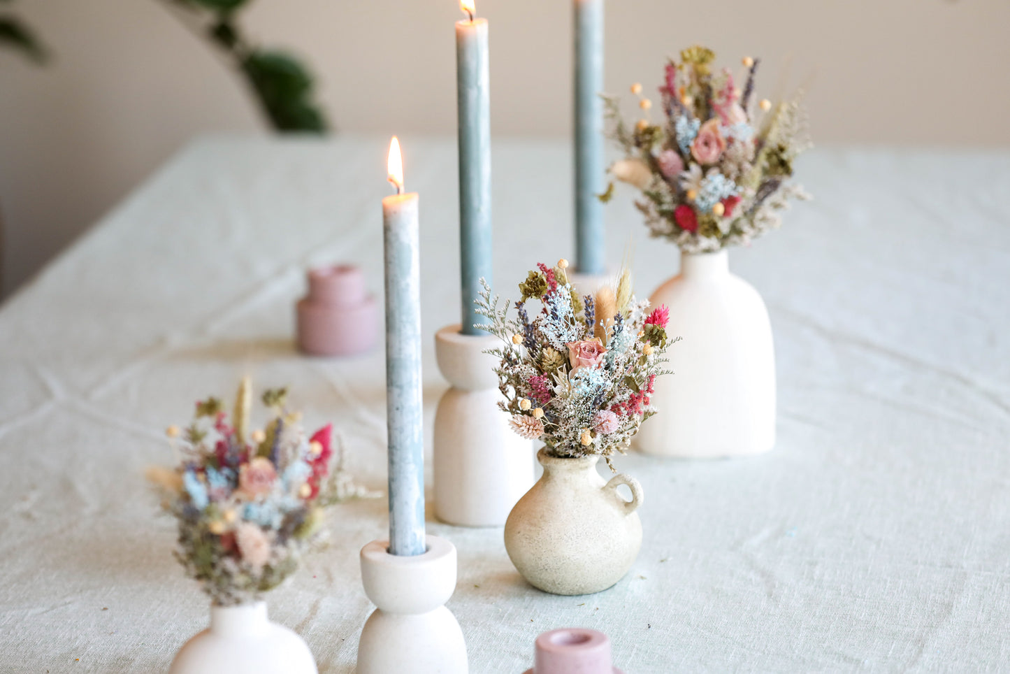 Baby Blue & Pink Wedding Bouquet