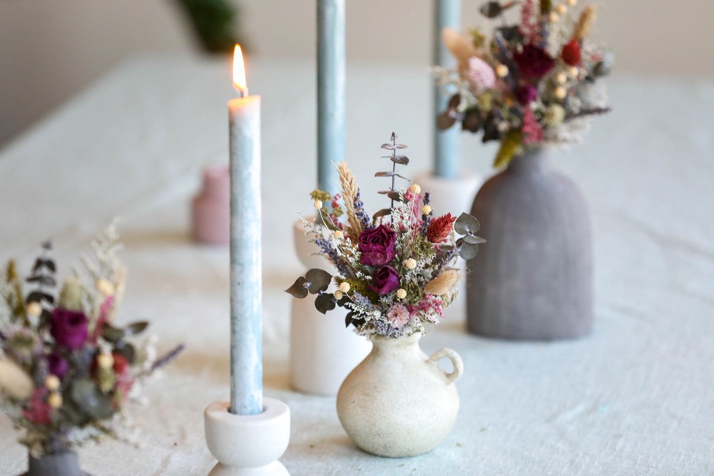 Eucalyptus & Hot Pink Roses Boho Bouquet