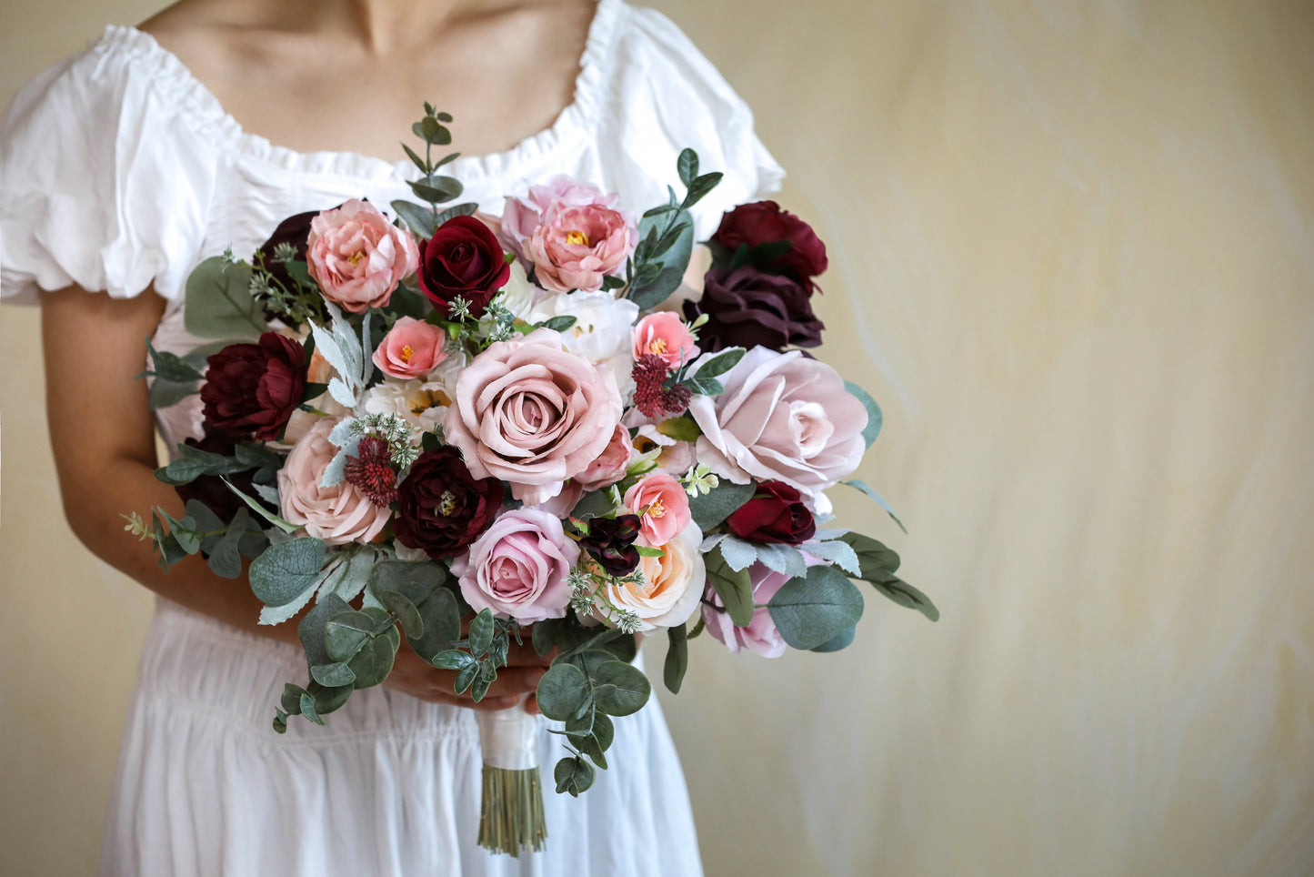 Romantic Pink And Burgundy Bouquet