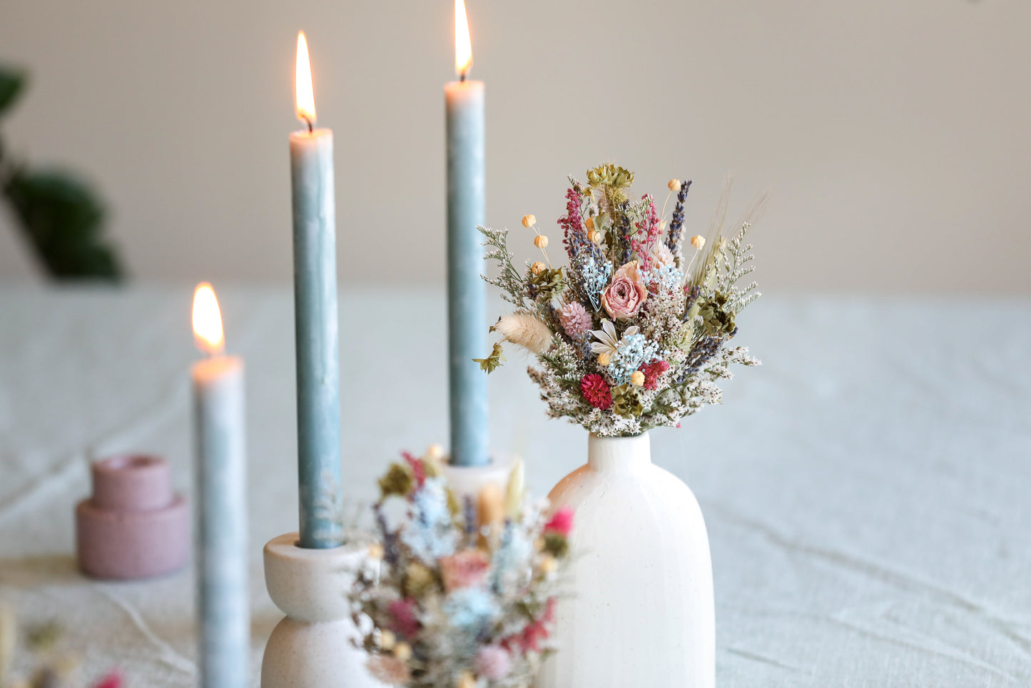 Baby Blue & Pink Wedding Bouquet