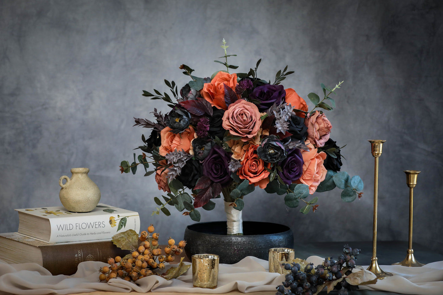 Dark Purple Terracotta Bouquet