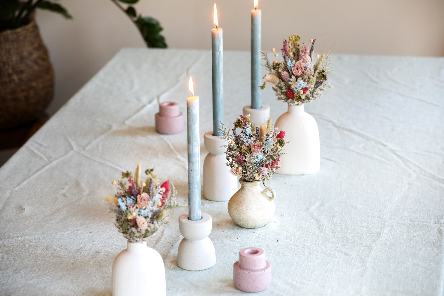 Baby Blue & Pink Wedding Bouquet