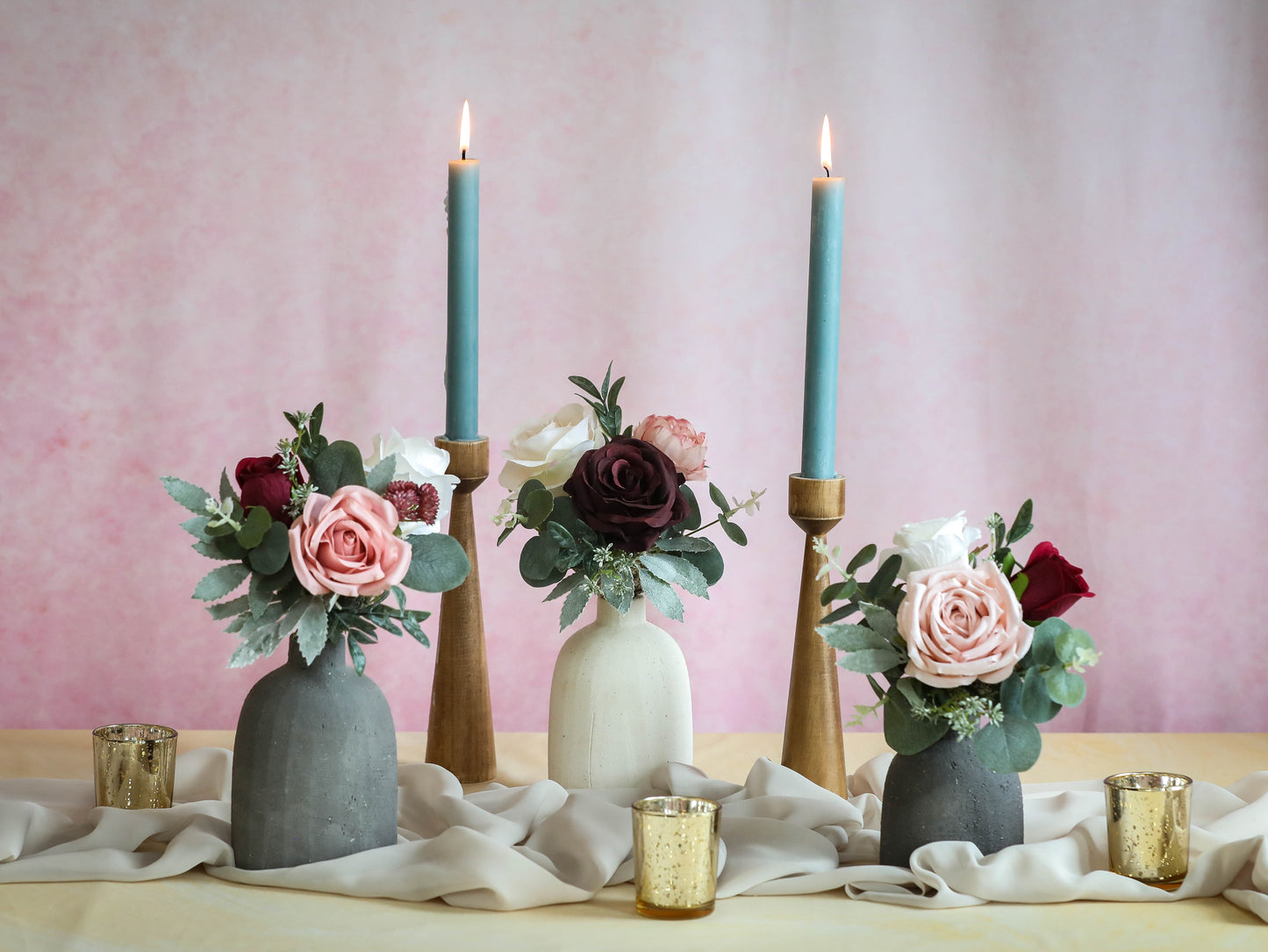 Romantic Pink And Burgundy Bouquet