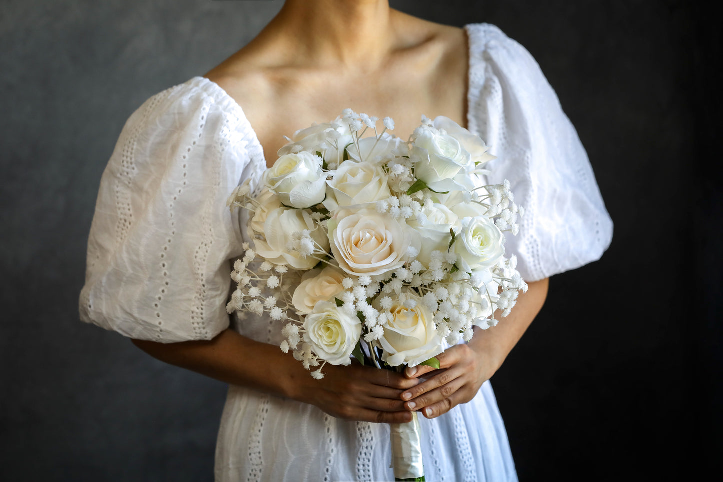 Classic White Roses Bouquet