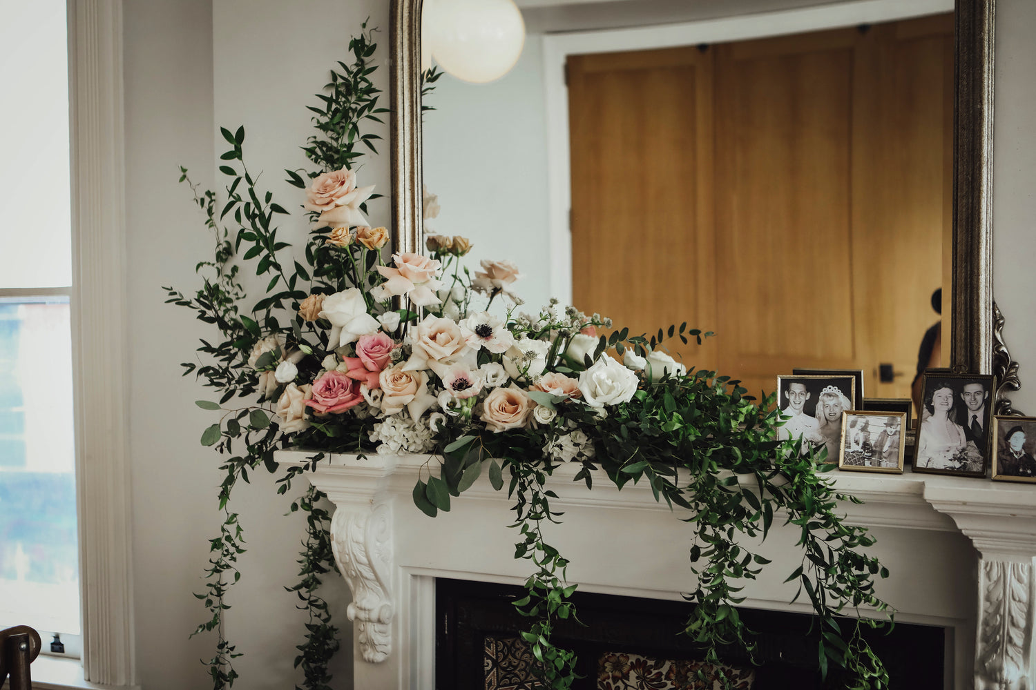 Fresh wedding floral installation by Heaven Flowers