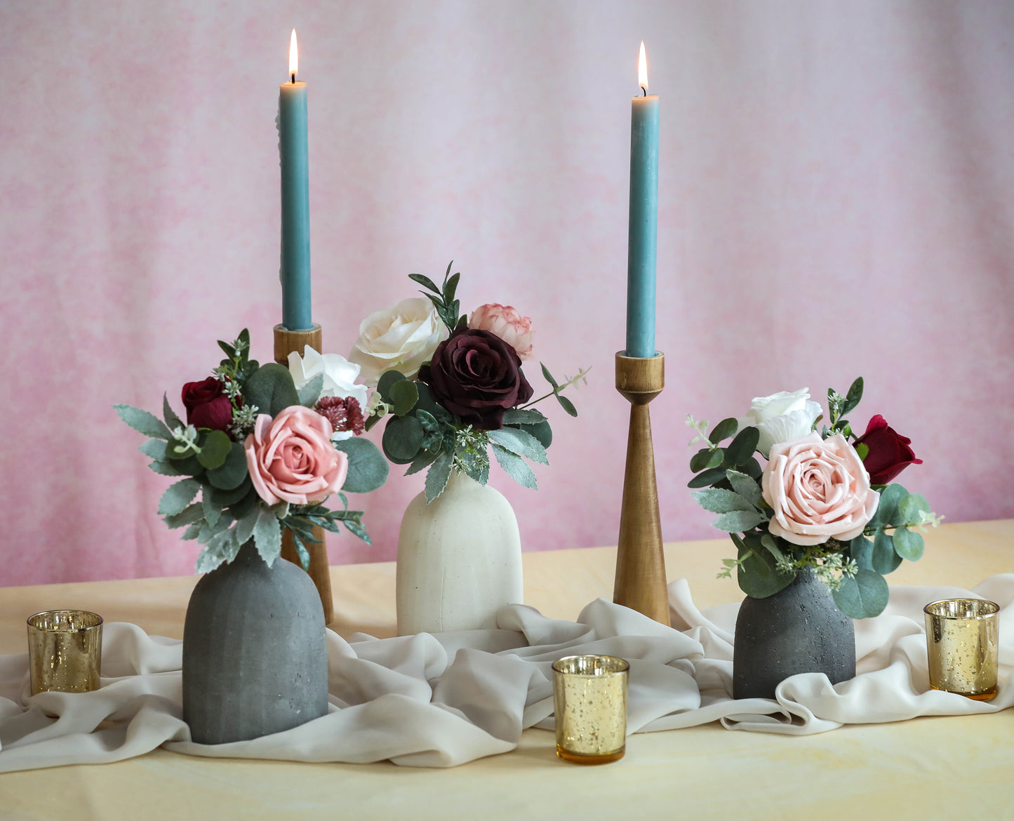 Romantic Pink And Burgundy Bouquet