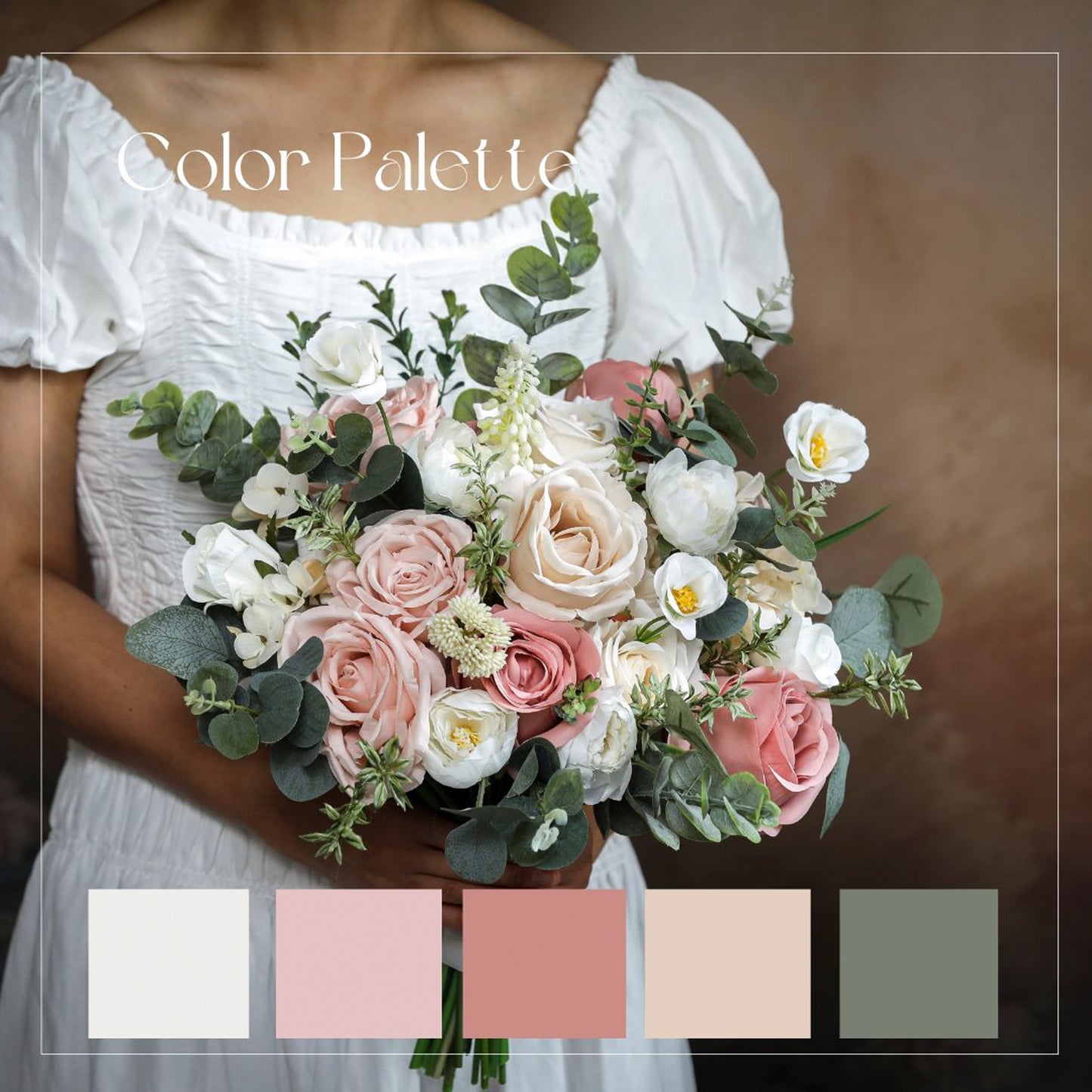 Dusty Pink Rose Bouquet